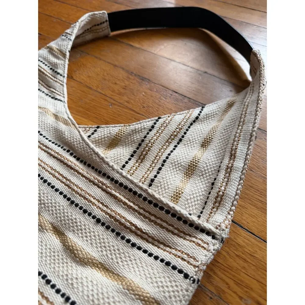 SPLENDID Boho Woven Cotton/Leather Bag